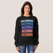Sweatshirt Texte Répété Moderne Nonna Grand-mère (Devant entier)