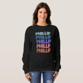 Sweatshirt Texte répété moderne Phillip (Devant entier)