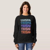 Sweatshirt Texte Répété Moderne Trisha (Devant entier)
