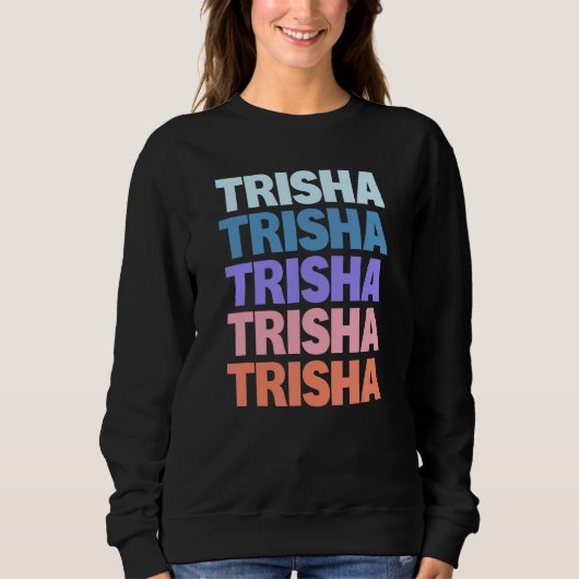Sweatshirt Texte Répété Moderne Trisha (Devant)