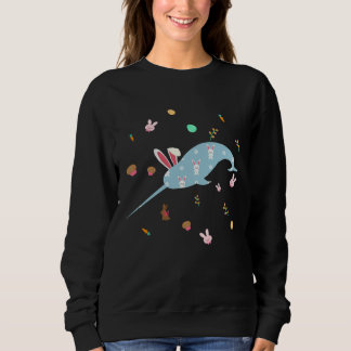 Sweatshirt Th Cute Narwhal  Easter Bunny Costume Egg Easter