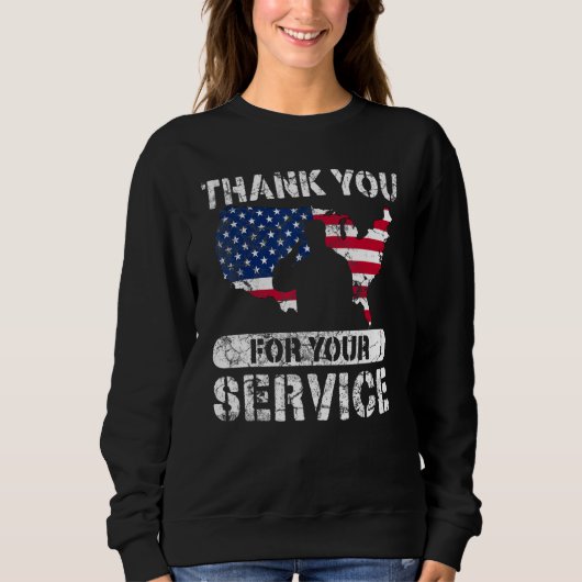 Sweatshirt Thank You For Your Service Patriotic Veterans Day_ (Devant)