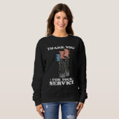 Sweatshirt Thank You For Your Service Veteran US Flag Veteran (Devant entier)