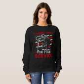 Sweatshirt Thank You For Your Service Veteran US Flag Veteran (Devant entier)