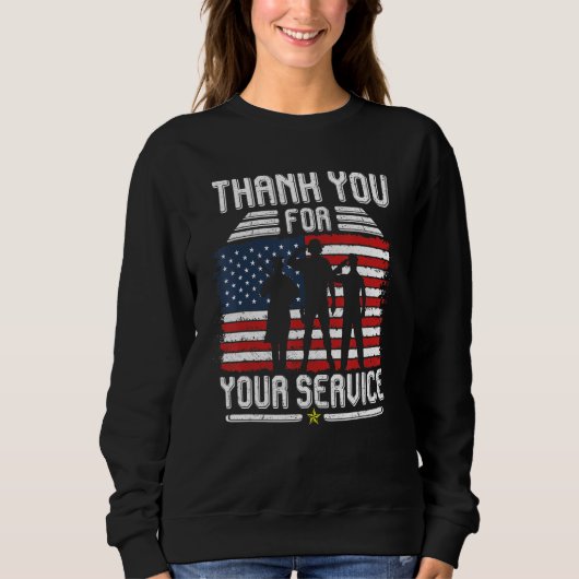 Sweatshirt Thank you for your services Patriotic - veterans d (Devant)