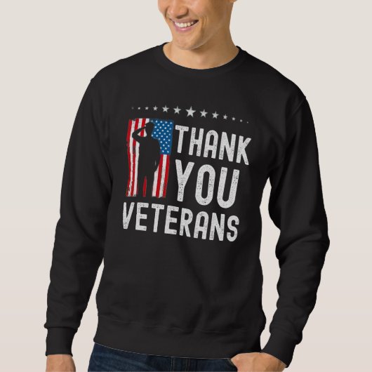 Sweatshirt Thank You Veterans   American Flag Celebration (Devant)