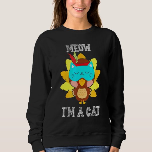 Sweatshirt Thankesgiving Turquie Fake Chat Femmes Hommes Enfa (Devant)