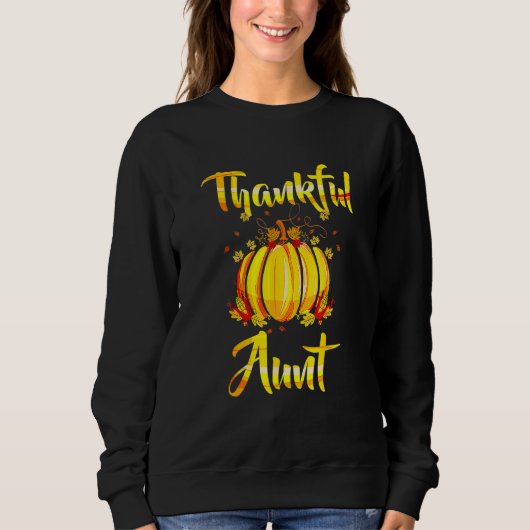 Sweatshirt Thankful Aunt Pumpkin Halloween Thanksgiving Aunt (Devant)