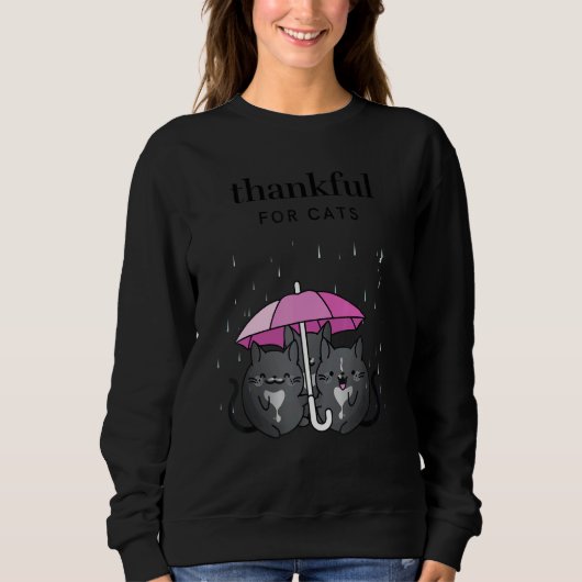 Sweatshirt Thankful for Cats Women's Thanksgiving Tuxedo Cat  (Devant)