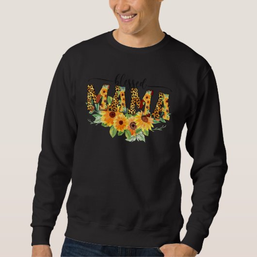 Sweatshirt Thankful Grateful Blessed Mama Sunflower Thanksgiv (Devant)