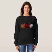 Sweatshirt Thankful Grateful Blessed Plaid Leopard Pumpkin Th (Devant entier)