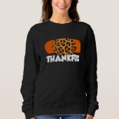 Sweatshirt Thankful Thanksgiving Pumpkin Leopard   (Devant)