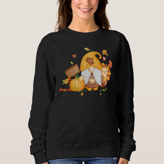 Sweatshirt Thanksgiving Avec Mes Gnomes Automne Saison Femmes (Devant)