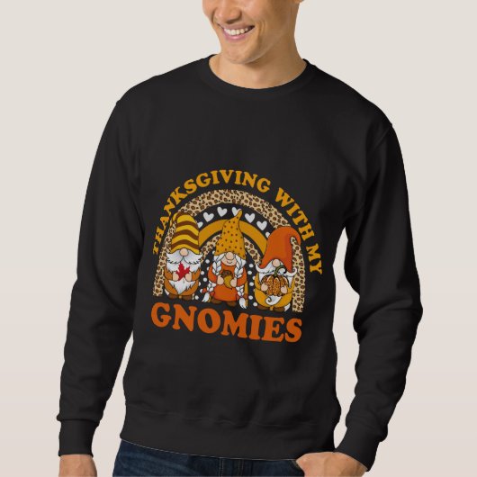 Sweatshirt Thanksgiving Avec Mes Gnomies D'Automne Gnomes Leo (Devant)