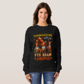 Sweatshirt Thanksgiving Avec Mes Gnomies De 8e Année Tombent  (Devant entier)