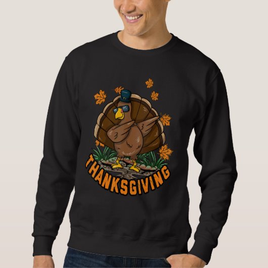 Sweatshirt Thanksgiving Dabbing Dab Dance Turkey Boy Girl Men (Devant)