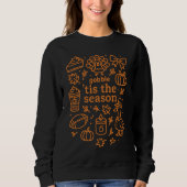Sweatshirt Thanksgiving Doodle Collage | Chute d'orange brûlé (Devant)