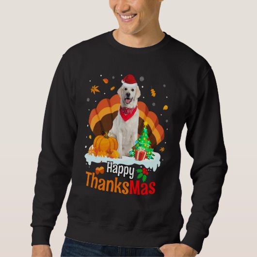 Sweatshirt Thanksgiving Golden Retriever Happy Christmas Than (Devant)