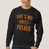 Sweatshirt Thanksgiving Matching Couples She's My Sweet Potat (Devant)