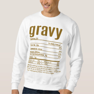 Sweatshirt Thanksgiving Noël Gravy Faits nutritionnels