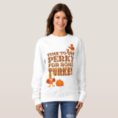 Sweatshirt Thanksgiving PERKY POUR TURKEY Plaid (Devant entier)