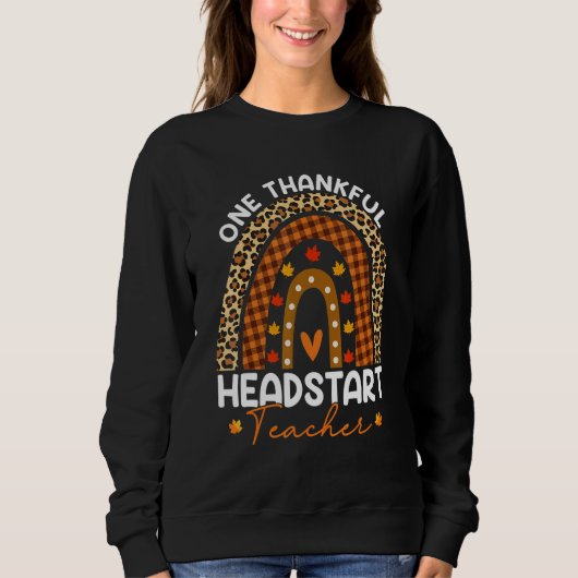 Sweatshirt Thanksgiving Rainbow Leopard One Thankful Headstar (Devant)