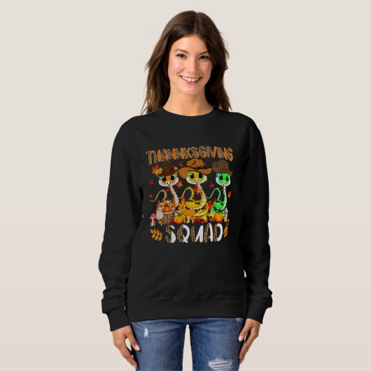 Sweatshirt Thanksgiving Squad Leopard Three Fall Snakes Weari (Devant entier)