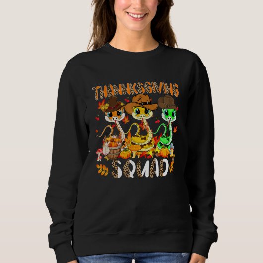 Sweatshirt Thanksgiving Squad Leopard Three Fall Snakes Weari (Devant)