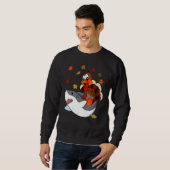 Sweatshirt Thanksgiving Turkey Riding Shark  Toddler Boys Kid (Devant entier)