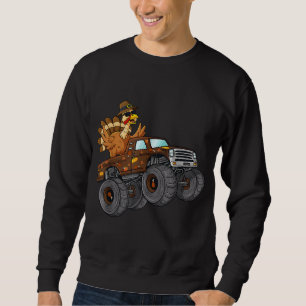 Sweatshirt Thanksgiving Turquie équitation Monster Truck Boys