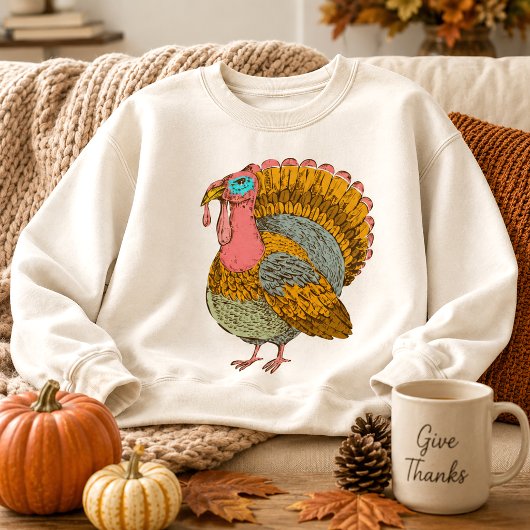 Sweatshirt Thanksgiving vintage Turquie