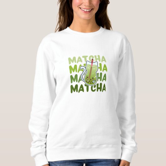 Sweatshirt Thé à bulle Matcha (Devant)
