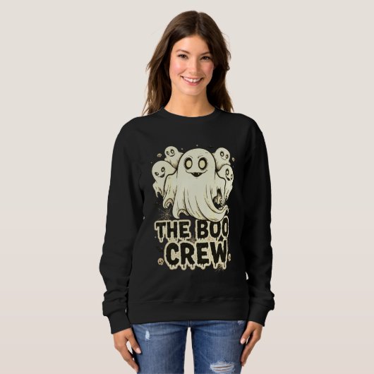 Sweatshirt The Boo Crew Halloween – Cute Spooky Ghost  (Devant entier)