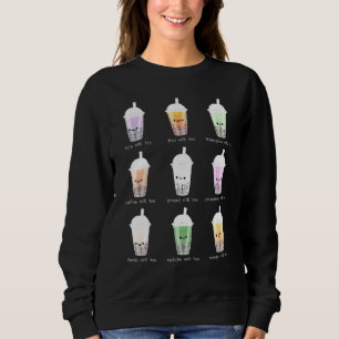 Sweatshirt Thé Buble Et Boba Tea Pastel Rose Esthétique
