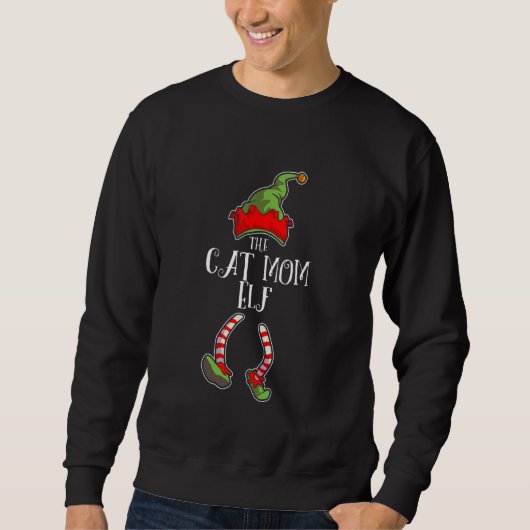 Sweatshirt The Cat Mom Elf Family Matching Group Christmas   (Devant)