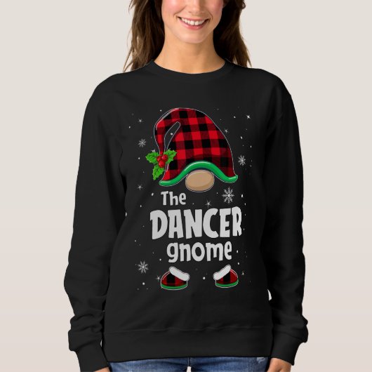 Sweatshirt The Dancer Gnome Buffalo Plaid Christmas Matching (Devant)