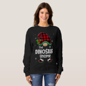 Sweatshirt The Dinosaur Gnome Buffalo Plaid Christmas Matchin (Devant entier)