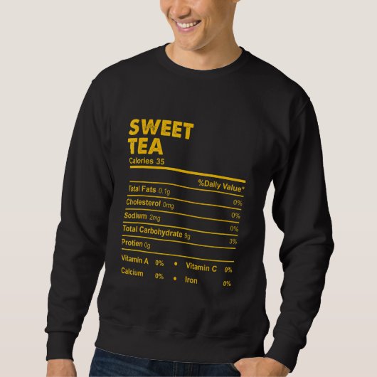 Sweatshirt Thé doux Thé alimentaire Thanksgiving Faits nutrit (Devant)
