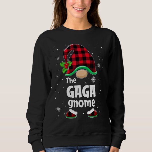 Sweatshirt The Gaga Gnome Buffalo Plaid Christmas Matching Fa (Devant)