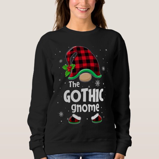 Sweatshirt The Gothic Gnome Buffalo Plaid Christmas Matching (Devant)