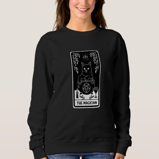 Sweatshirt The magician cat tarot card (Devant)