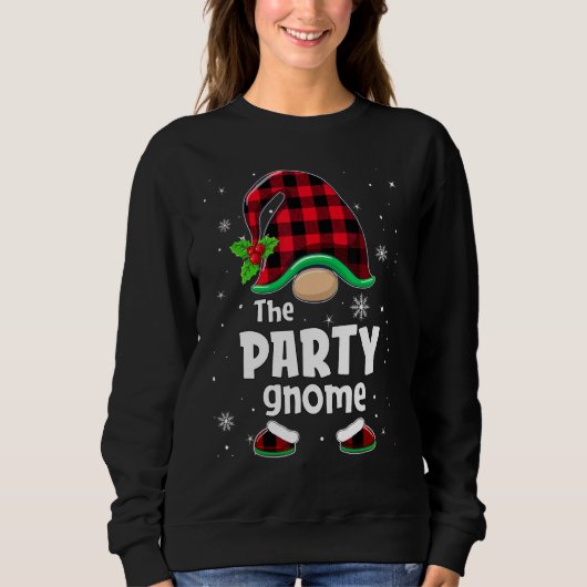Sweatshirt The Party Gnome Buffalo Plaid Christmas Matching F (Devant)