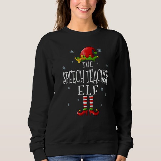 Sweatshirt The Speech Teacher Elf Squad Groupe Matching Chri (Devant)