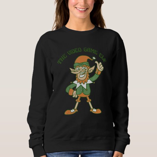 Sweatshirt The Video Game Elf Cute Ugly Christmas Sweater (Devant)
