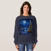 Sweatshirt Thème de décor extérieur de sapin de Noël (Devant entier)