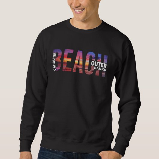 Sweatshirt Thème de vacances de palmiers de plage Outer Banks (Devant)