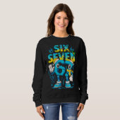 Sweatshirt Thème d'hiver de Noël Six Sept Graphisme de vacanc (Devant entier)