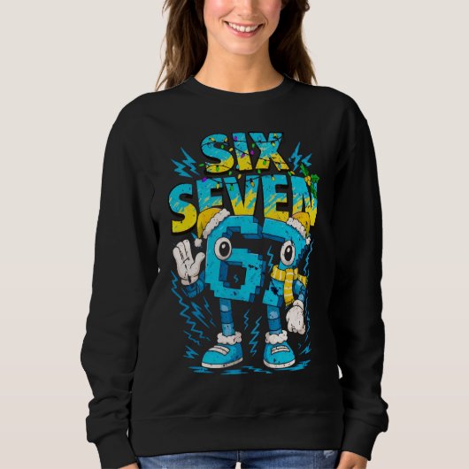 Sweatshirt Thème d'hiver de Noël Six Sept Graphisme de vacanc (Devant)