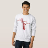 Sweatshirt Thème musical Red Saxophone et notes -Sweatshirt (Devant entier)