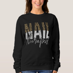 Sweatshirt Thérapeute à ongles vintage Leopard Artiste à ongl